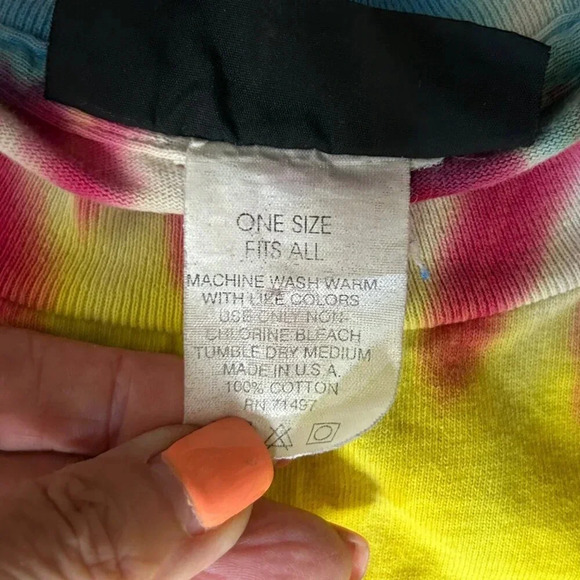 Vintage Joe Boxer Tie Dye Single Stitch Smiley Face T shirt - Picture 3 of 9